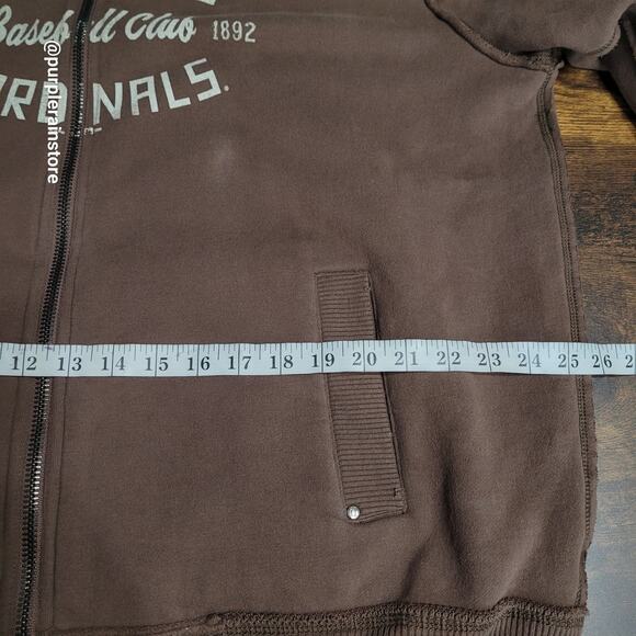 OL STL Cardinals Jersey Knit Jacket XXL Zip Up Brown Fade MLB Baseball Fan Gear - Picture 8 of 12